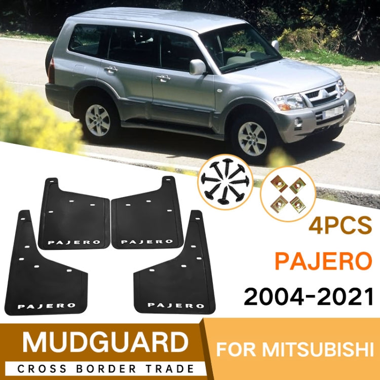 For Mitsubishi PAJERO 2004-2021 4pcs/Set Car Auto Soft Plastic Splash Flaps Fender Guard - Mudguards by PMC Jewellery | Online Shopping South Africa | PMC Jewellery | Buy Now Pay Later Mobicred