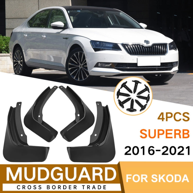 For Skoda Superb 2016-2021 4pcs/Set Car Auto Soft Plastic Splash Flaps Fender Guard - Mudguards by PMC Jewellery | Online Shopping South Africa | PMC Jewellery | Buy Now Pay Later Mobicred