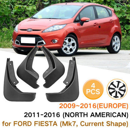 For Ford Fiesta 4pcs/Set Car Auto Soft Plastic Splash Flaps Fender Guard - Mudguards by PMC Jewellery | Online Shopping South Africa | PMC Jewellery | Buy Now Pay Later Mobicred