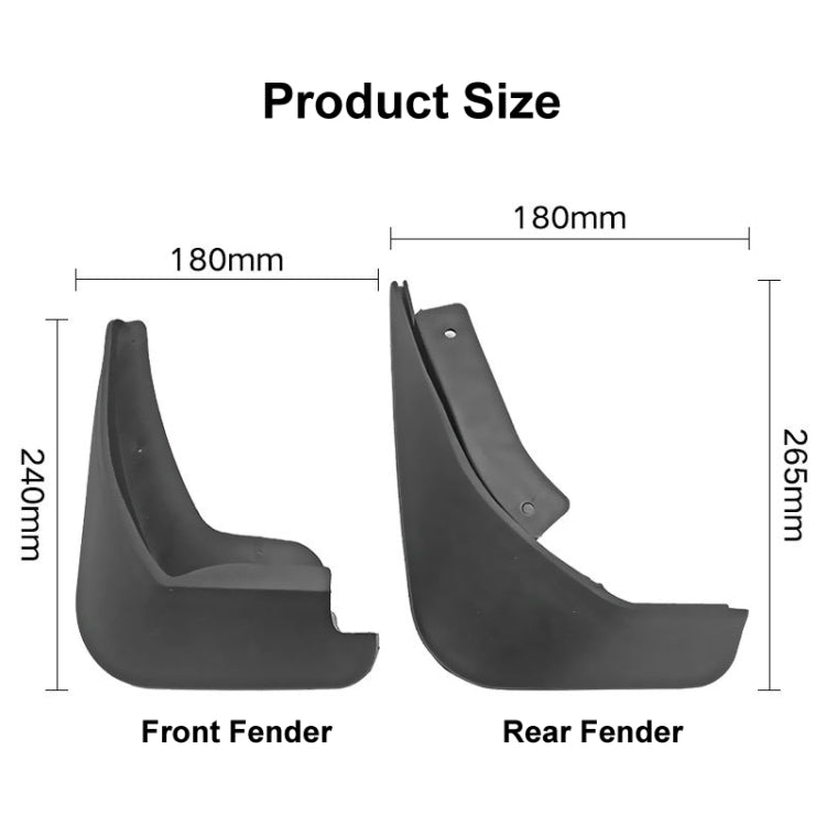 For Ford Fiesta 4pcs/Set Car Auto Soft Plastic Splash Flaps Fender Guard - Mudguards by PMC Jewellery | Online Shopping South Africa | PMC Jewellery | Buy Now Pay Later Mobicred