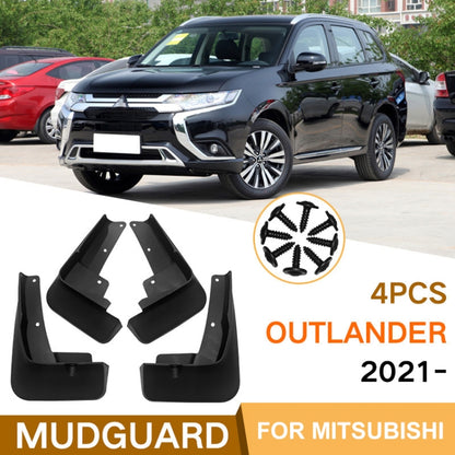 For Mitsubishi Outlander 2021 4pcs/Set Car Auto Soft Plastic Splash Flaps Fender Guard - Mudguards by PMC Jewellery | Online Shopping South Africa | PMC Jewellery | Buy Now Pay Later Mobicred