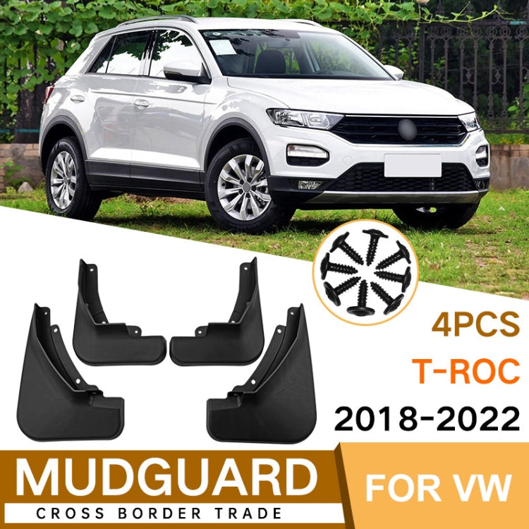 For Volkswagen T-ROC 2018-2022 4pcs/Set Car Auto Soft Plastic Splash Flaps Fender Guard - Mudguards by PMC Jewellery | Online Shopping South Africa | PMC Jewellery | Buy Now Pay Later Mobicred