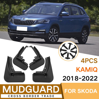 For Skoda Kamiq 2018-2022 4pcs/Set Car Auto Soft Plastic Splash Flaps Fender Guard - Mudguards by PMC Jewellery | Online Shopping South Africa | PMC Jewellery | Buy Now Pay Later Mobicred