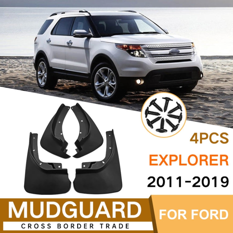 For Ford Explorer 2011-2019 4pcs/Set Car Auto Soft Plastic Splash Flaps Fender Guard - Mudguards by PMC Jewellery | Online Shopping South Africa | PMC Jewellery | Buy Now Pay Later Mobicred