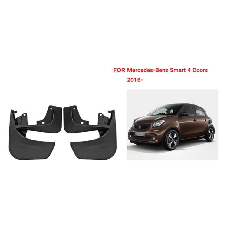 For Mercedes-Benz Smart 4-door 2016-2021 4pcs/Set Car Auto Soft Plastic Splash Flaps Fender Guard - Mudguards by PMC Jewellery | Online Shopping South Africa | PMC Jewellery | Buy Now Pay Later Mobicred