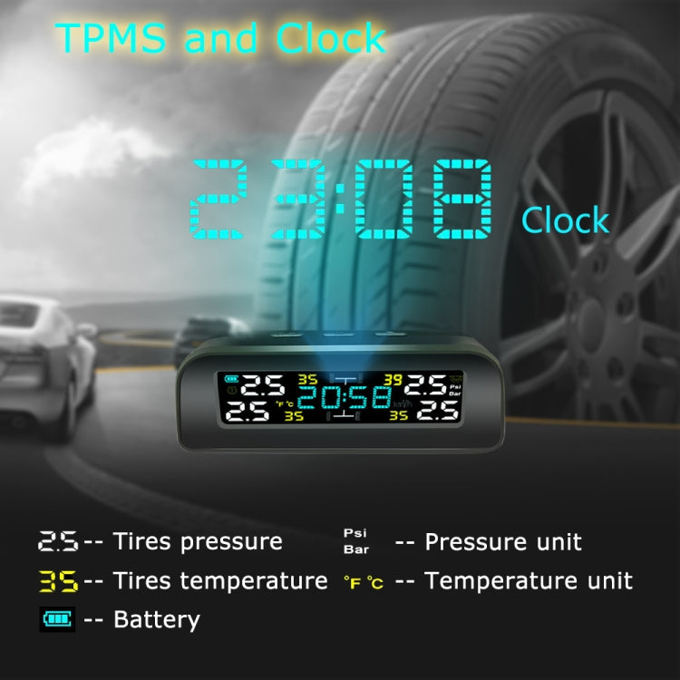 TY17 Car External High Precision Solar Charging Tire Pressure Monitoring System TPMS - Tire Pressure Gauges by PMC Jewellery | Online Shopping South Africa | PMC Jewellery | Buy Now Pay Later Mobicred