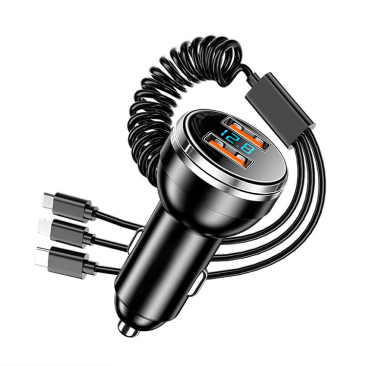 BW15 110W 3 in 1 Charging Cable & Dual USB Port Car Charger (Silver) - Car Charger by PMC Jewellery | Online Shopping South Africa | PMC Jewellery | Buy Now Pay Later Mobicred