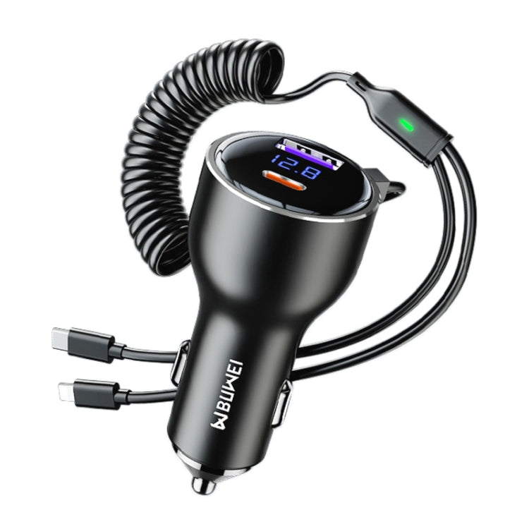 BW25 290W 2 in 1 Charging Cable & USB+USB-C / Type-C Dual Port Car Charger - Car Charger by PMC Jewellery | Online Shopping South Africa | PMC Jewellery | Buy Now Pay Later Mobicred