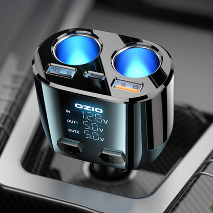 Ozio CL48TC 66W PD 20W + USB Dual Port Multi-function Car Charger with Dual Cigarette Lighters - Car Charger by ozio | Online Shopping South Africa | PMC Jewellery | Buy Now Pay Later Mobicred