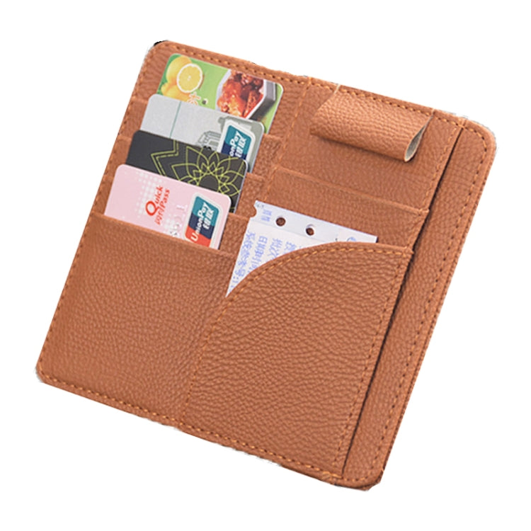 Car Multifunctional Sun Visor Card Holder Bill Storage Card Bag (Orange) - Stowing Tidying by PMC Jewellery | Online Shopping South Africa | PMC Jewellery | Buy Now Pay Later Mobicred