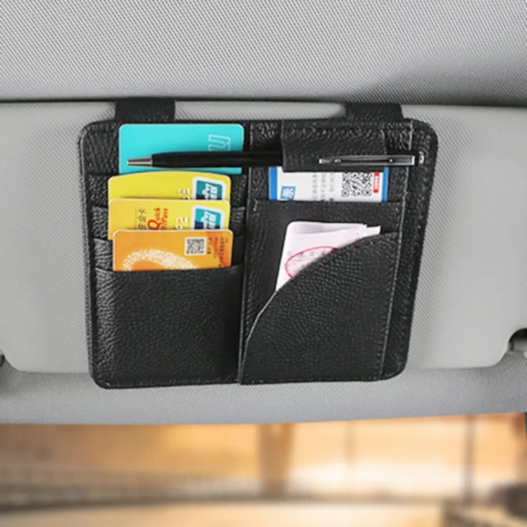 Car Multifunctional Sun Visor Card Holder Bill Storage Card Bag (Orange) - Stowing Tidying by PMC Jewellery | Online Shopping South Africa | PMC Jewellery | Buy Now Pay Later Mobicred