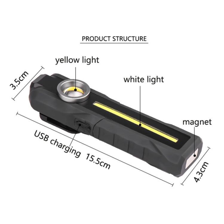 1902A Folding Magnet Car Inspection Light Work Maintenance Lamp Emergency COB LED USB Charging Lamp - Other Tools by PMC Jewellery | Online Shopping South Africa | PMC Jewellery