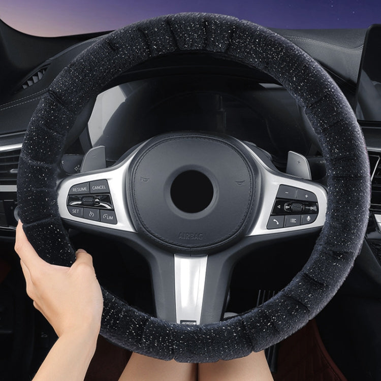 D Style Car Universal Self Heating Plush Warm Anti-skid Steering Wheel Cover, Diameter: 38cm (Black) - Steering Wheel Accessories by PMC Jewellery | Online Shopping South Africa | PMC Jewellery | Buy Now Pay Later Mobicred