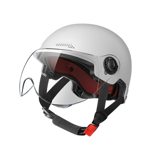 BY-1292 Unisex Motorcycle Frosted Protective Short Mirror Half Helmet (White) - Helmets by PMC Jewellery | Online Shopping South Africa | PMC Jewellery | Buy Now Pay Later Mobicred