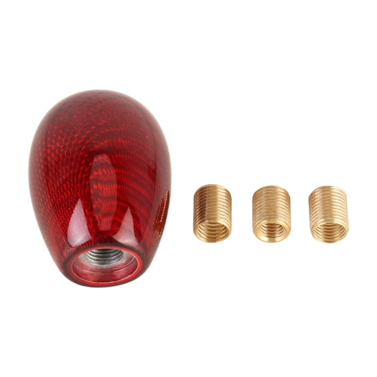 Car Carbon Fiber Pattern Gear Shift Knob Short Style Duck Egg Type Automatic Gear Head (Red) - Shift Knob by PMC Jewellery | Online Shopping South Africa | PMC Jewellery | Buy Now Pay Later Mobicred