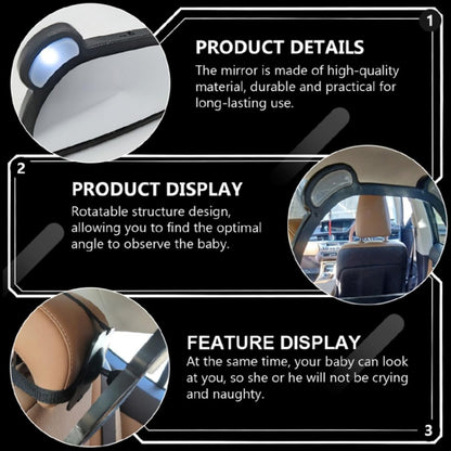 Car Baby Auxiliary Viewing Mirror with LED Remote Control Light + USB Charging - Interior Mirrors by PMC Jewellery | Online Shopping South Africa | PMC Jewellery