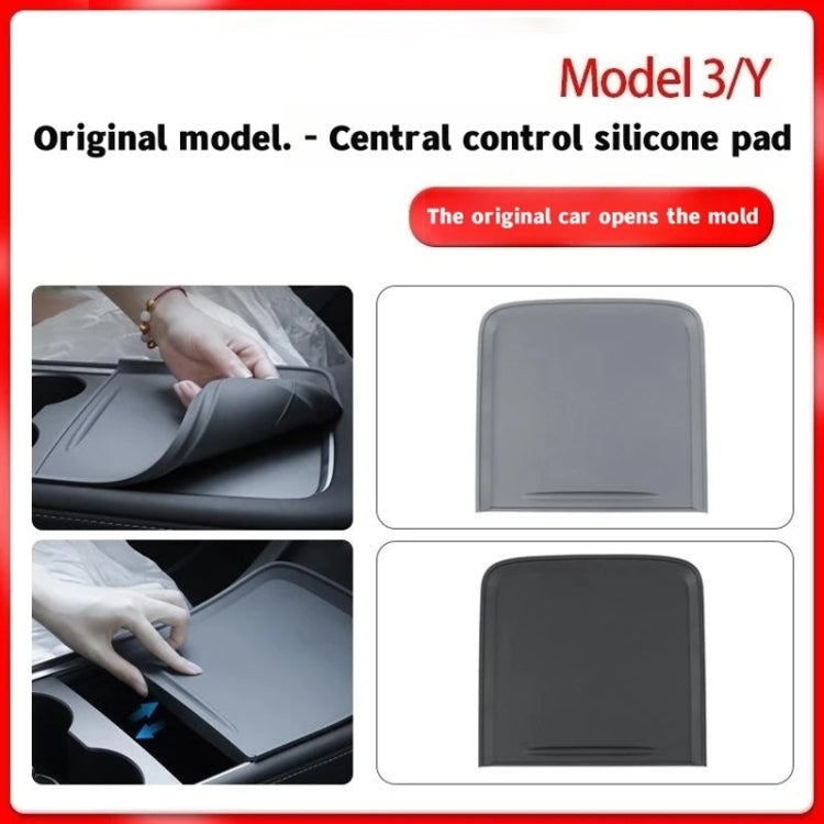 For Tesla Model 3 / Y Car Center Console Silicone Anti-slip Protective Mat (Black) - Car Interior Mouldings by PMC Jewellery | Online Shopping South Africa | PMC Jewellery | Buy Now Pay Later Mobicred