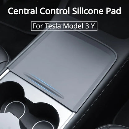 For Tesla Model 3 / Y Car Center Console Silicone Anti-slip Protective Mat (Black) - Car Interior Mouldings by PMC Jewellery | Online Shopping South Africa | PMC Jewellery | Buy Now Pay Later Mobicred