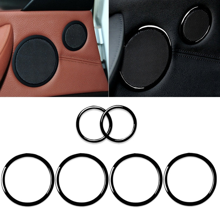 6pcs / Set Car Door Horn Ring Decorative Sticker for BMW X5 E70 2008-2013 / X6 E71 2009-2014, Left and Right Drive Universal(Black) - Car Interior Mouldings by PMC Jewellery | Online Shopping South Africa | PMC Jewellery | Buy Now Pay Later Mobicred