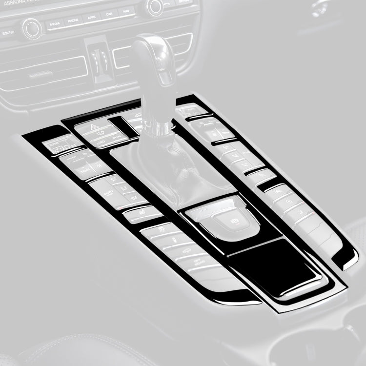 For Porsche Macan 2014-2021 Car Gear Panel Decorative Sticker 5pcs / Set, Left and Right Drive Universal (Black) - Car Interior Mouldings by PMC Jewellery | Online Shopping South Africa | PMC Jewellery | Buy Now Pay Later Mobicred