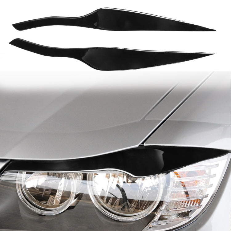 Pair Car Lamp Eyebrow Soft Decorative Sticker for BMW 3 Series E90 2005-2012(Black) - Lamp Decoration by PMC Jewellery | Online Shopping South Africa | PMC Jewellery | Buy Now Pay Later Mobicred