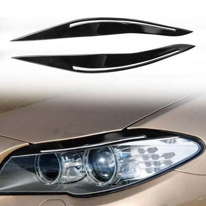 Pair Car Lamp Eyebrow Soft Decorative Sticker for BMW 5 Series F10 2010-2013, with Hole(Black) - Lamp Decoration by PMC Jewellery | Online Shopping South Africa | PMC Jewellery | Buy Now Pay Later Mobicred