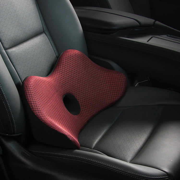 Car Memory Foam Breathable Lumbar Cushion (Red) - Seat Accessories by PMC Jewellery | Online Shopping South Africa | PMC Jewellery | Buy Now Pay Later Mobicred