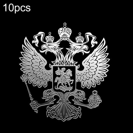 10pcs PITREW Coat of Arms of Russia Emblem Nickel Metal Car Stickers Decals (Silver) - Decorative Sticker by PMC Jewellery | Online Shopping South Africa | PMC Jewellery | Buy Now Pay Later Mobicred