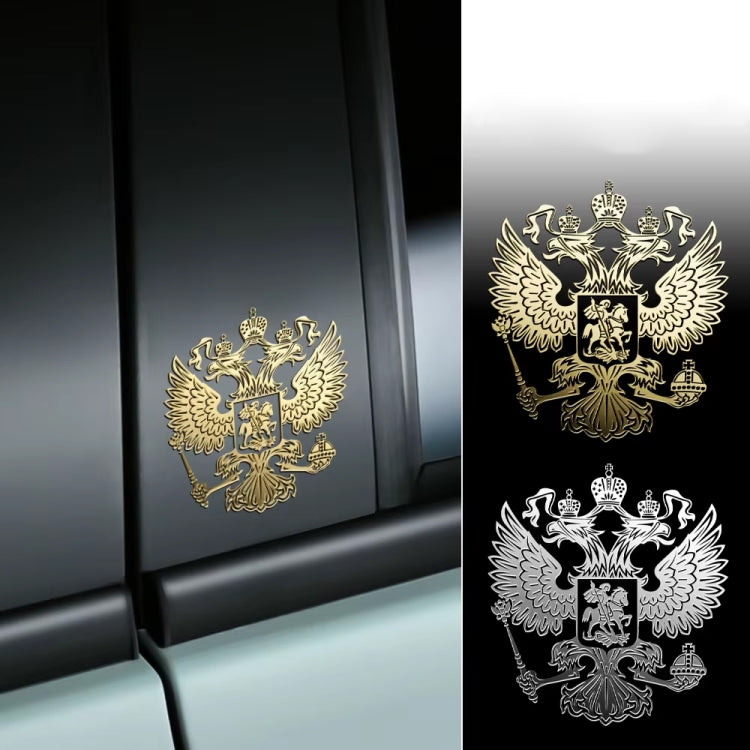 10pcs PITREW Coat of Arms of Russia Emblem Nickel Metal Car Stickers Decals (Silver) - Decorative Sticker by PMC Jewellery | Online Shopping South Africa | PMC Jewellery | Buy Now Pay Later Mobicred