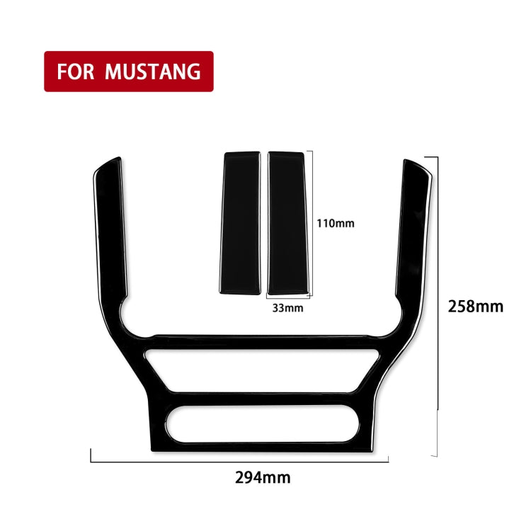 For Ford Mustang 2015-2020 Car Central Control Panel Decorative Sticker, Left and Right Drive Universal (Black) - Car Interior Mouldings by PMC Jewellery | Online Shopping South Africa | PMC Jewellery | Buy Now Pay Later Mobicred