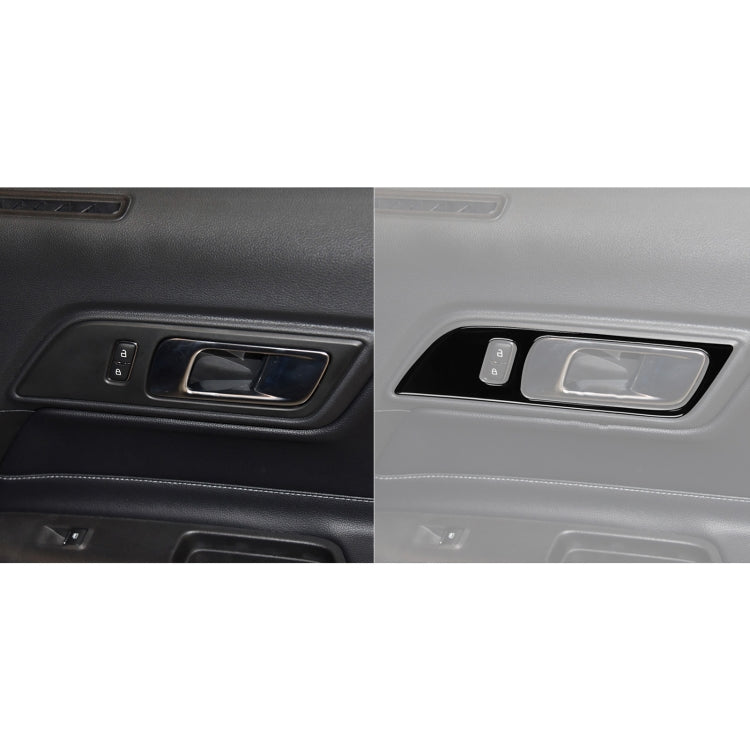 For Ford Mustang 2015-2020 Car Door Handle Panel Decorative Sticker, Left Drive (Black) - Car Interior Mouldings by PMC Jewellery | Online Shopping South Africa | PMC Jewellery | Buy Now Pay Later Mobicred