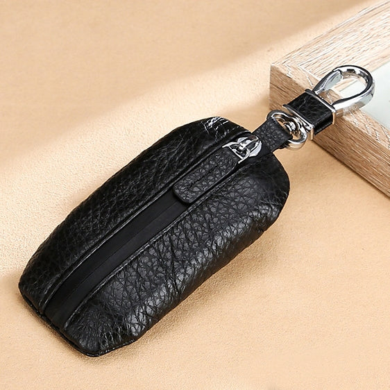 TP-9016 Litchi Texture Waterproof Zipper Car Key Bag (Black) - Car Key Cases by PMC Jewellery | Online Shopping South Africa | PMC Jewellery