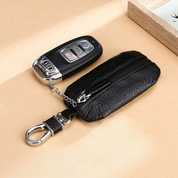 TP-9016 Litchi Texture Waterproof Zipper Car Key Bag (Black) - Car Key Cases by PMC Jewellery | Online Shopping South Africa | PMC Jewellery