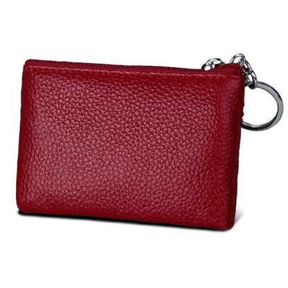 Cowhide Leather Zipper Solid Color Horizontal Card Holder Wallet RFID Blocking Coin Purse Card Bag Protect Case, Size: 11.4*7.4cm(Wine Red) - Antimagnetic RFID Package by PMC Jewellery | Online Shopping South Africa | PMC Jewellery | Buy Now Pay Later Mobicred