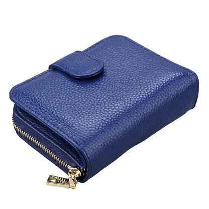 KB132 Female Style Full Grain Cow Leather Multifunctional RFID Wallet/ Card Bag/ Driving License Package(Blue) - Wallets by PMC Jewellery | Online Shopping South Africa | PMC Jewellery | Buy Now Pay Later Mobicred