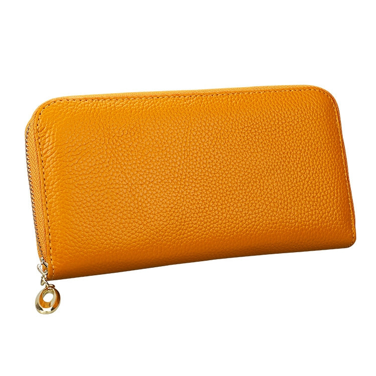 906 Antimagnetic RFID Litchi Texture Women Large Capacity Hand Wallet Purse Phone Bag with Card Slots(Yellow) - Antimagnetic RFID Package by PMC Jewellery | Online Shopping South Africa | PMC Jewellery | Buy Now Pay Later Mobicred