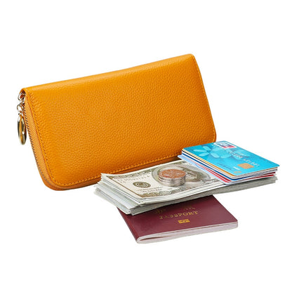 906 Antimagnetic RFID Litchi Texture Women Large Capacity Hand Wallet Purse Phone Bag with Card Slots(Yellow) - Antimagnetic RFID Package by PMC Jewellery | Online Shopping South Africa | PMC Jewellery | Buy Now Pay Later Mobicred