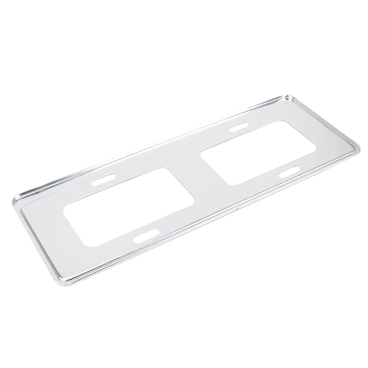 2 PCS Car License Plate Frames Stainless Steel License Plate Frame(White) - License Plate Covers & Frames by PMC Jewellery | Online Shopping South Africa | PMC Jewellery | Buy Now Pay Later Mobicred