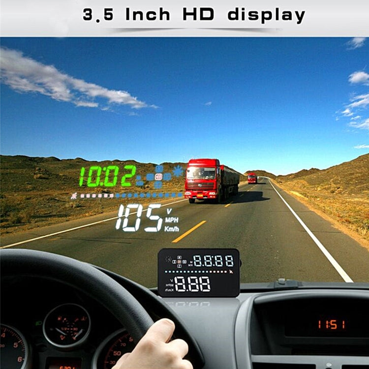 A3 3.5 inch Car GPS HUD / OBD Vehicle-mounted Gator Automotive Head Up Display Security System with Multi-color LED, Support Car Speed & Local Real Time & Driving Direction / Distance / Time & Voltage ... Sensor, Mile Switching, Over Speed Alarm Functions - Head Up Display System by PMC Jewellery | Online Shopping South Africa | PMC Jewellery | Buy Now Pay Later Mobicred