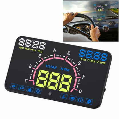 E350 5.8 inch Car HUD / OBD2 Vehicle-mounted Gator Automotive Head Up Display Security System with Multi-color LED, Support Car Real Speed & Turn Speed & Water Temperature & Oil Consumption & Driving  ... peed Alarm, Mile Switching, Light Sensor Functions - Head Up Display System by PMC Jewellery | Online Shopping South Africa | PMC Jewellery | Buy Now Pay Later Mobicred