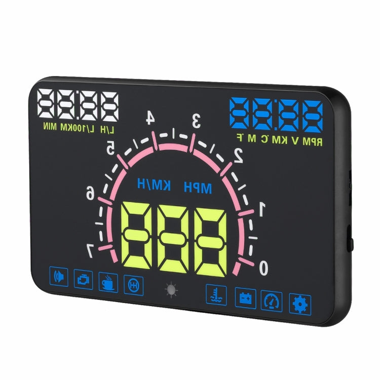 E350 5.8 inch Car HUD / OBD2 Vehicle-mounted Gator Automotive Head Up Display Security System with Multi-color LED, Support Car Real Speed & Turn Speed & Water Temperature & Oil Consumption & Driving  ... peed Alarm, Mile Switching, Light Sensor Functions - Head Up Display System by PMC Jewellery | Online Shopping South Africa | PMC Jewellery | Buy Now Pay Later Mobicred