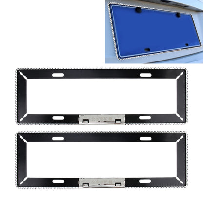 2 PCS Car License Plate Frames Car Styling License Plate Frame Aluminum Alloy Universal License Plate Holder Car Accessories(Black) - License Plate Covers & Frames by PMC Jewellery | Online Shopping South Africa | PMC Jewellery | Buy Now Pay Later Mobicred