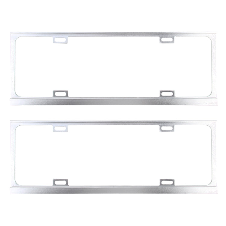 2 PCS Car License Plate Frames Car Styling License Plate Frame Magnesium Alloy Universal License Plate Holder Car Accessories(Silver) - License Plate Covers & Frames by PMC Jewellery | Online Shopping South Africa | PMC Jewellery | Buy Now Pay Later Mobicred