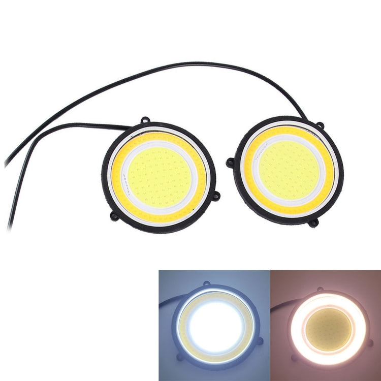 2 PCS DC 12V 10W 6000K Circular Car DRL Daytime Running Lights Lamp(White Light + Yellow Light) - Running Lights by PMC Jewellery | Online Shopping South Africa | PMC Jewellery | Buy Now Pay Later Mobicred