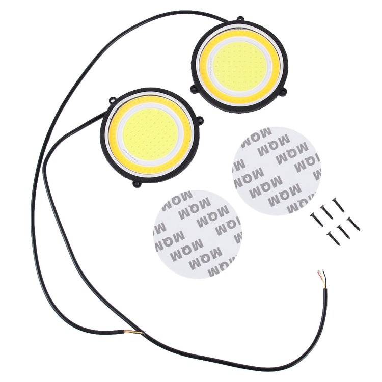 2 PCS DC 12V 10W 6000K Circular Car DRL Daytime Running Lights Lamp(White Light + Yellow Light) - Running Lights by PMC Jewellery | Online Shopping South Africa | PMC Jewellery | Buy Now Pay Later Mobicred