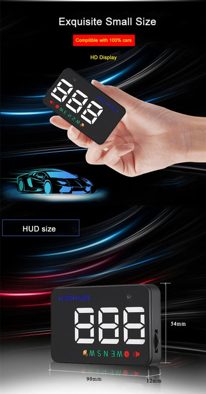 Geyiren A5 HUD 3.5 inch Car Head Up Display with GPS System, Two Mode Display, Light Sensors, KM/h MPH Speed, Compass, Speed Alarm(Black) - Head Up Display System by PMC Jewellery | Online Shopping South Africa | PMC Jewellery | Buy Now Pay Later Mobicred