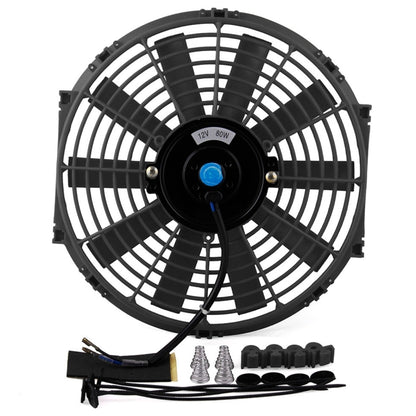 12V 80W 12 inch Car Cooling Fan High-power Modified Tank Fan Cooling Fan Powerful Auto Fan Mini Air Conditioner for Car(Black) - Heating & Fans by PMC Jewellery | Online Shopping South Africa | PMC Jewellery | Buy Now Pay Later Mobicred