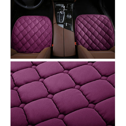 3 PCS / Set Luxurious Warm Car Seat Cover Cushion Universal Front Back Seat Covers Car Non-slip Chair Pad Warm Car Mats No Back Plush Cushion(Purple) - Seat Accessories by PMC Jewellery | Online Shopping South Africa | PMC Jewellery | Buy Now Pay Later Mobicred