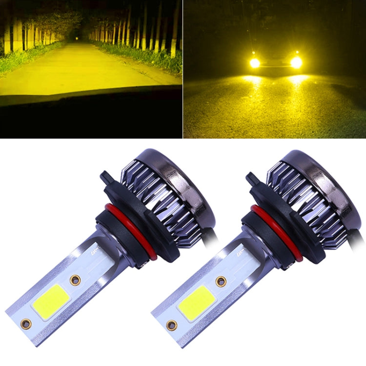 2 PCS 9006 DC9-36V / 36W / 3000K / 6000LM IP68 Car / Motorcycle Mini COB LED Headlight Lamps / Fog Light(Gold Light) - LED Headlamps by PMC Jewellery | Online Shopping South Africa | PMC Jewellery | Buy Now Pay Later Mobicred