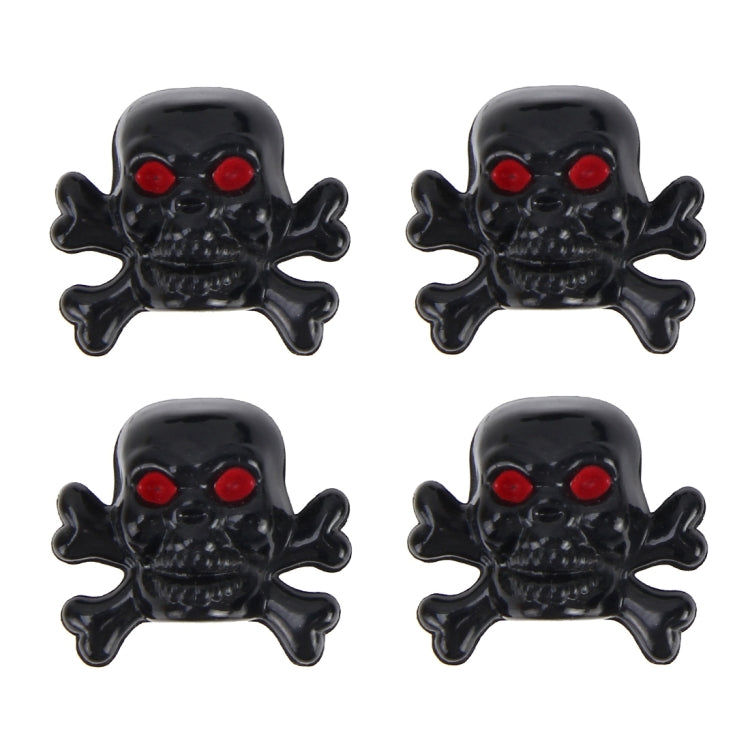 4 PCS Universal Skull Shape Gas Cap Mouthpiece Cover Gas Cap Tire Cap Car Motor Bicycle Tire Valve Caps(Black) - Tire Valve Caps by PMC Jewellery | Online Shopping South Africa | PMC Jewellery | Buy Now Pay Later Mobicred